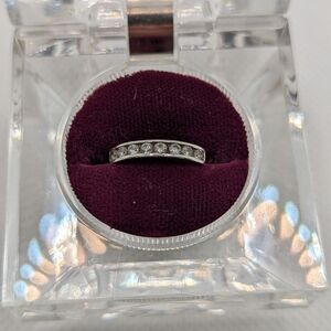 Silver Band with Clear Stones